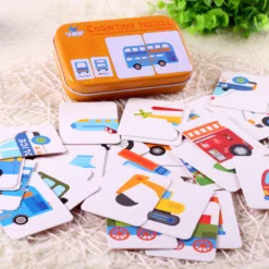 Animal and car puzzle card set D117