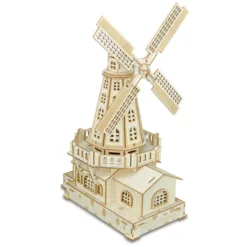 3D wooden assembly kit windmill D217
