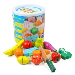 Wooden fruit cutting toy set D122