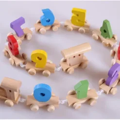 Wooden train toy set for counting numbers D188
