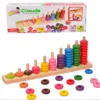 Wooden counting toy set with blocks from 1-5 D120